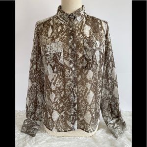Willi Smith Snake Camo Button Down Shirt Medium